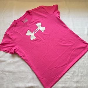 Under Armour Pink Loose-Fit Workout Tee L